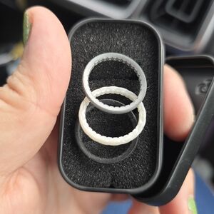 groove White and Gray Textured Stackable Rings